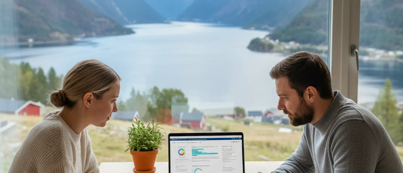 Norsk kvinne i samtale med fastlegen sin på et moderne legekontor i Oslo