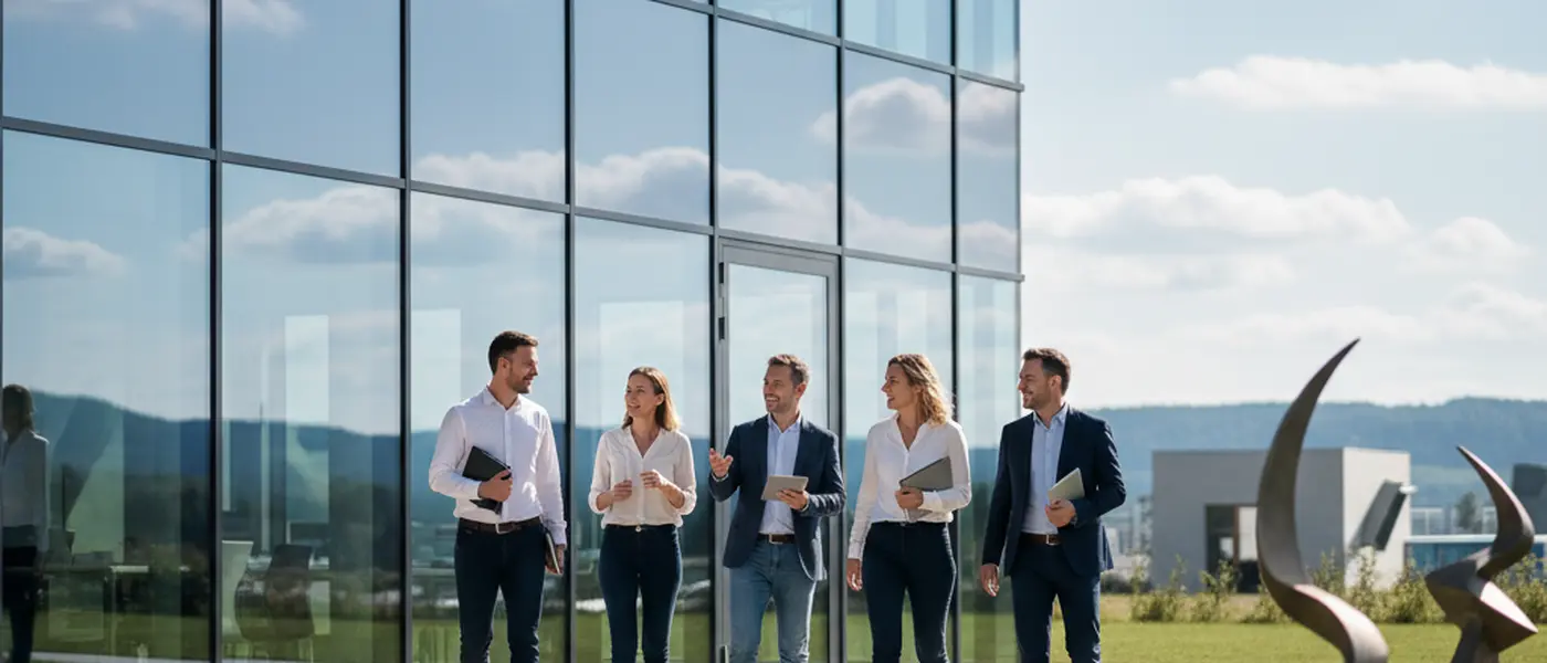 Entrepreneuse française consultant un tableau de bord comptable sur son ordinateur portable dans un bureau lumineux