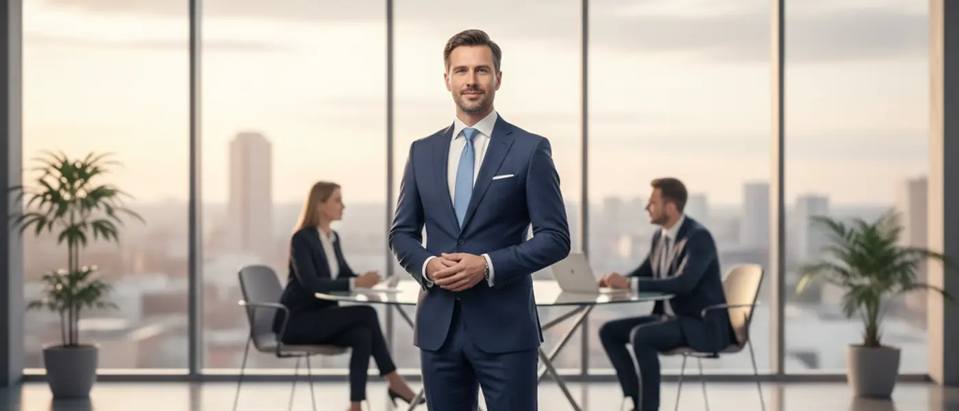 Consulente italiano che esamina documenti finanziari con un cliente in un ufficio moderno a Milano