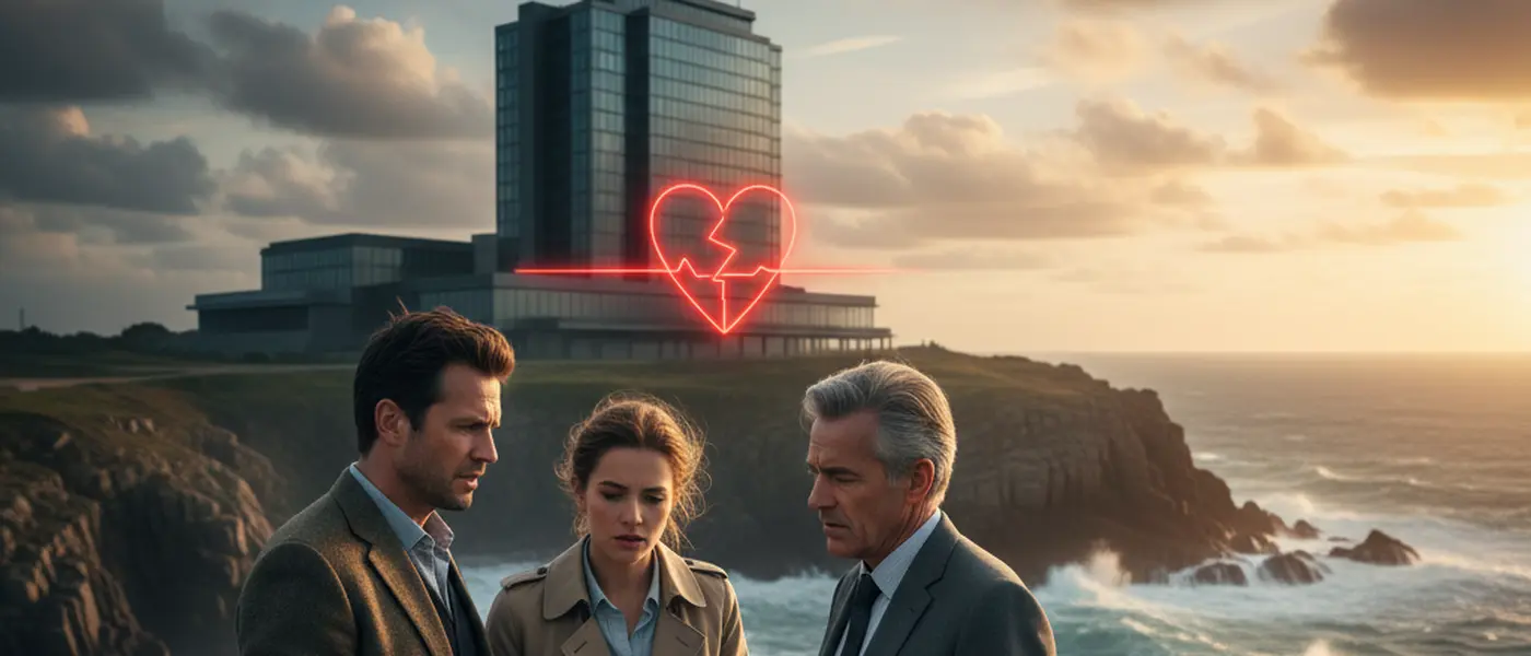 Patient français examinant une notice de médicament avec un pharmacien en blouse blanche