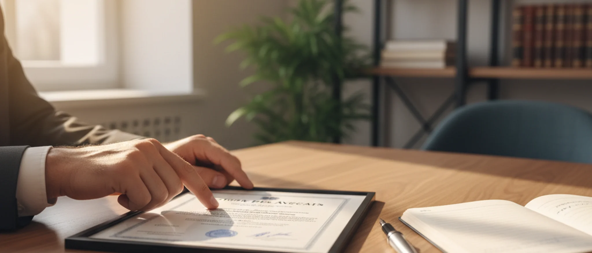 Young man searching for legal services on a laptop in a British flat with a cup of tea nearby