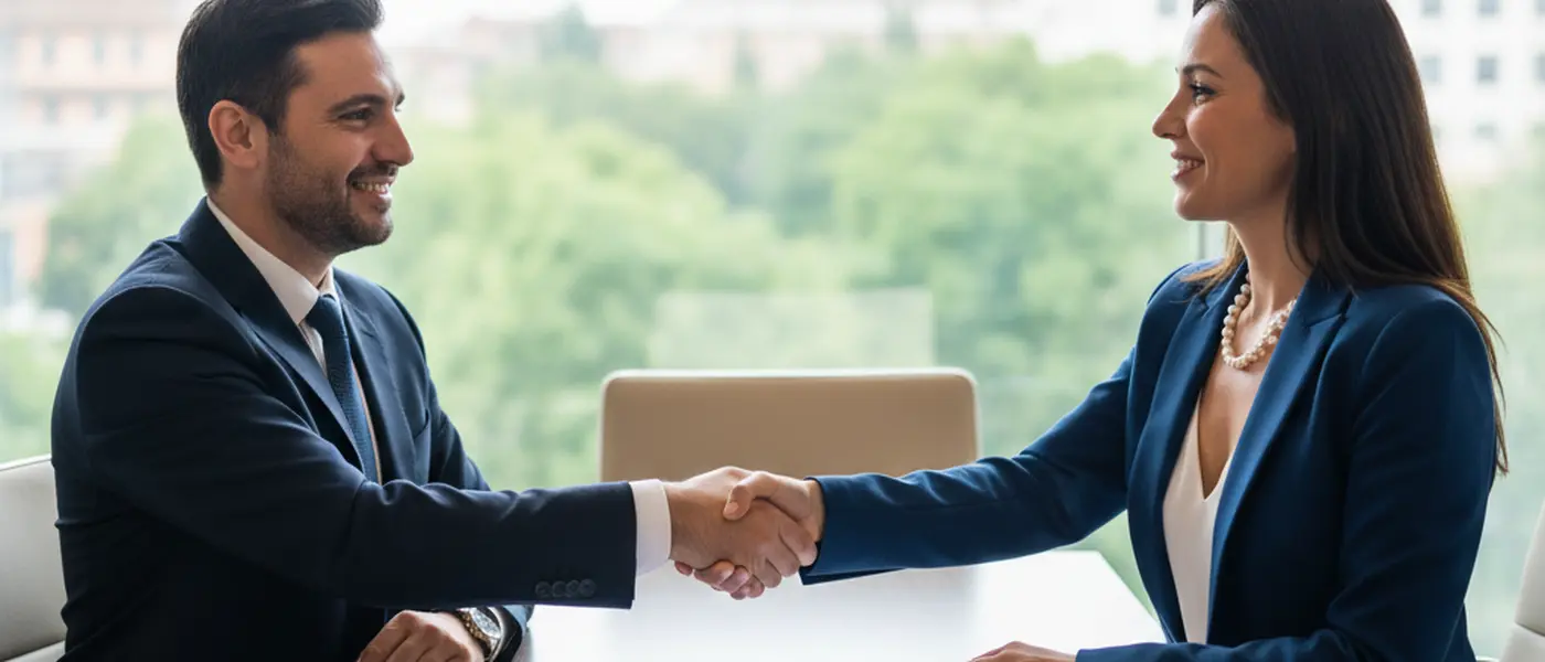 Avvocatessa italiana che esamina documenti di lavoro in uno studio legale moderno