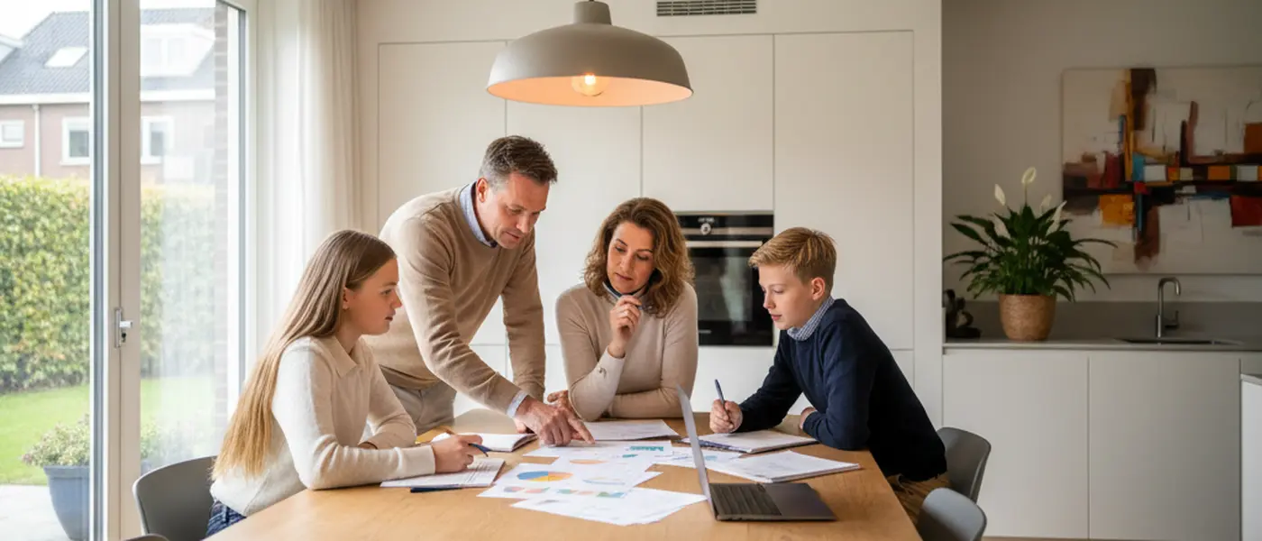 Nederlandse vrouw overlegt documenten met een juridisch adviseur in een helder kantoor