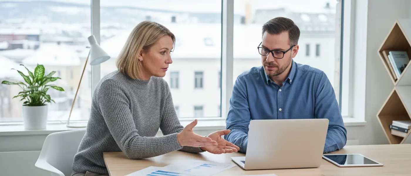 IT-tekniker som reparerer en bærbar PC på et ryddig dataverksted med verktøy og kretskort