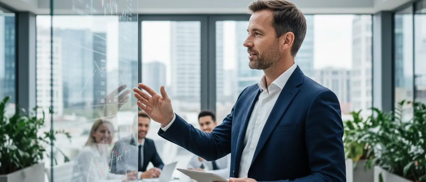 Contabilista portuguesa a rever documentos financeiros numa secretária moderna em Lisboa