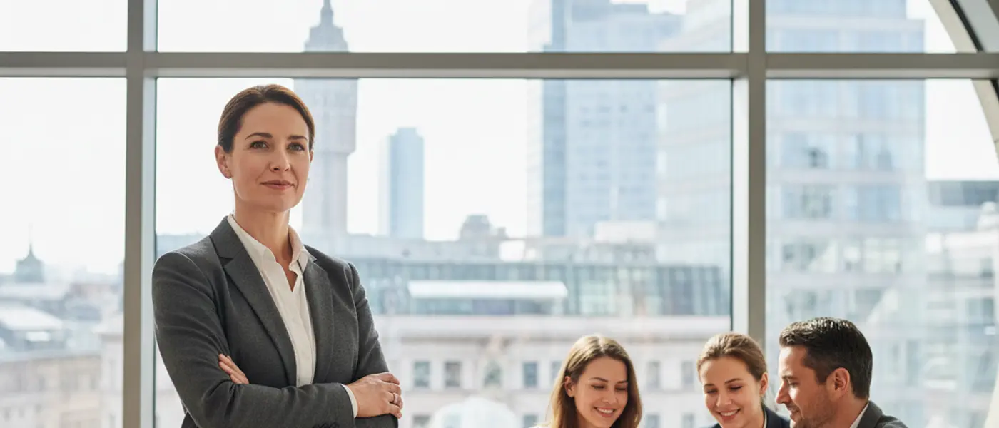 Immigration solicitor reviewing visa documents at a London law office desk with legal reference books