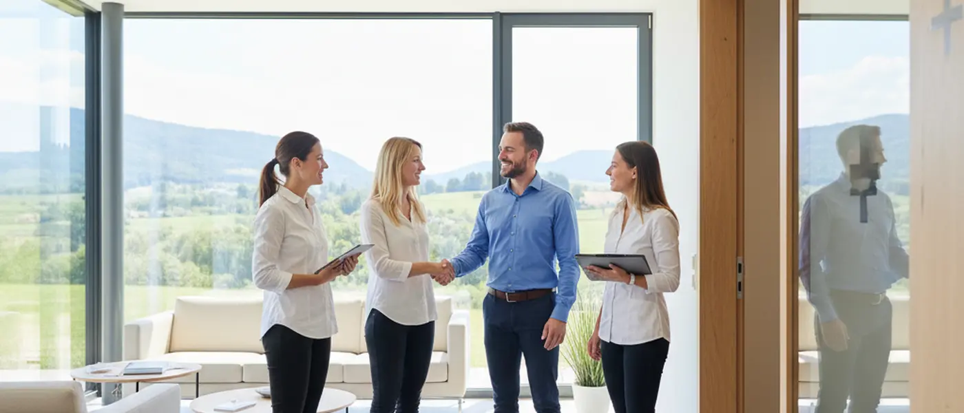 Orthopaedic surgeon examining a patient's knee in a modern UK hospital consultation room