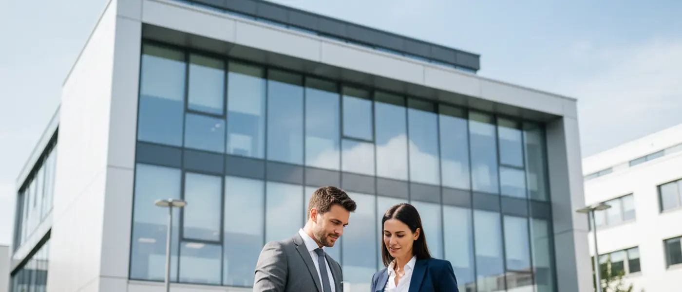 Empresário português a rever documentos financeiros com contabilista profissional num escritório moderno em Lisboa