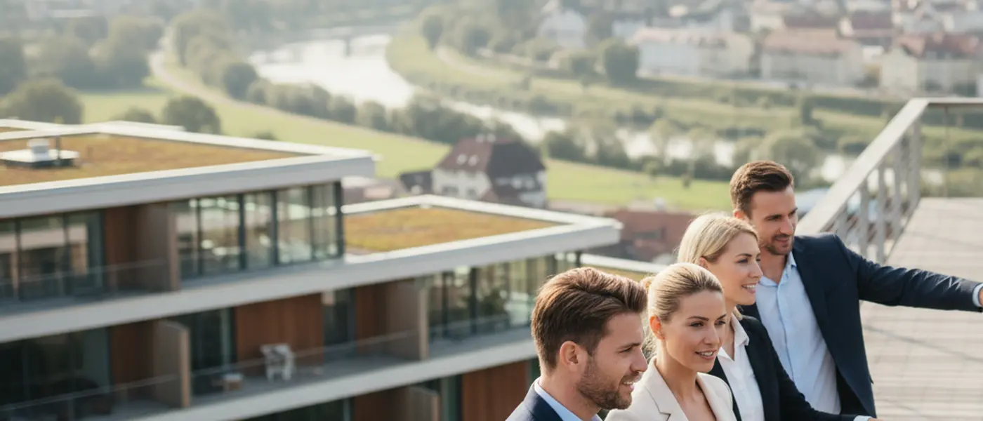 Ung dansk kvinde søger akutbolig på sin bærbare computer omgivet af flyttekasser