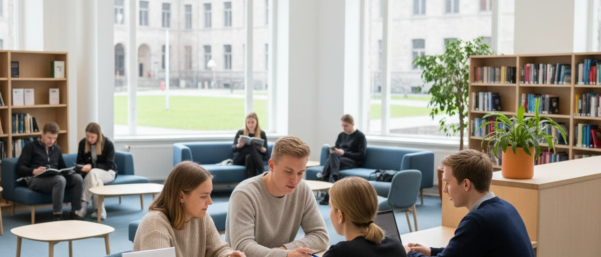 Jusstudenter gir gratis juridisk rådgivning ved et studentrettshjelpstiltak i Bergen