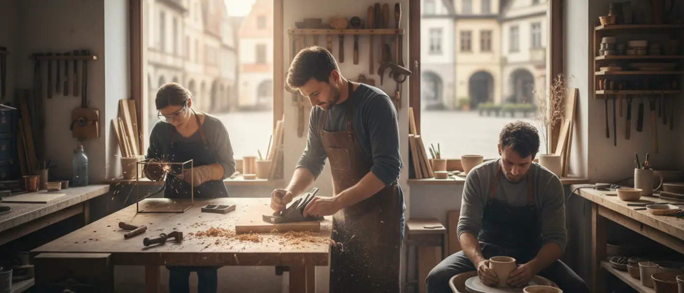 Handwerker in Arbeitskleidung misst einen Fensterrahmen mit einem Maßband in einer modernen Wohnung