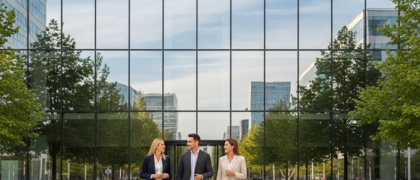 Financieel adviseur bekijkt beleggingsportefeuille op laptop in modern kantoor