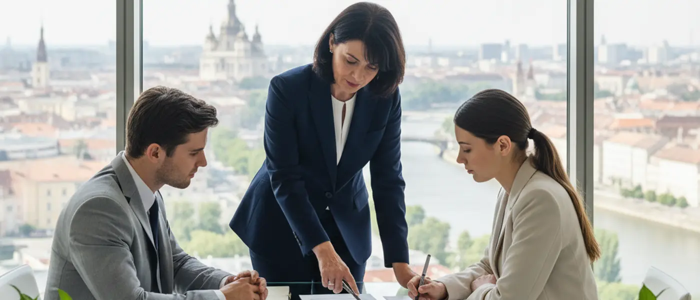 Femme française consultant un avocat spécialisé en succession dans un bureau notarial à Paris