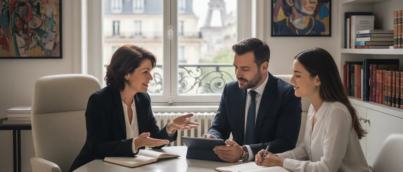 Mandantin im Gespräch mit einer Fachanwältin für Familienrecht in einer modernen Kanzlei in München