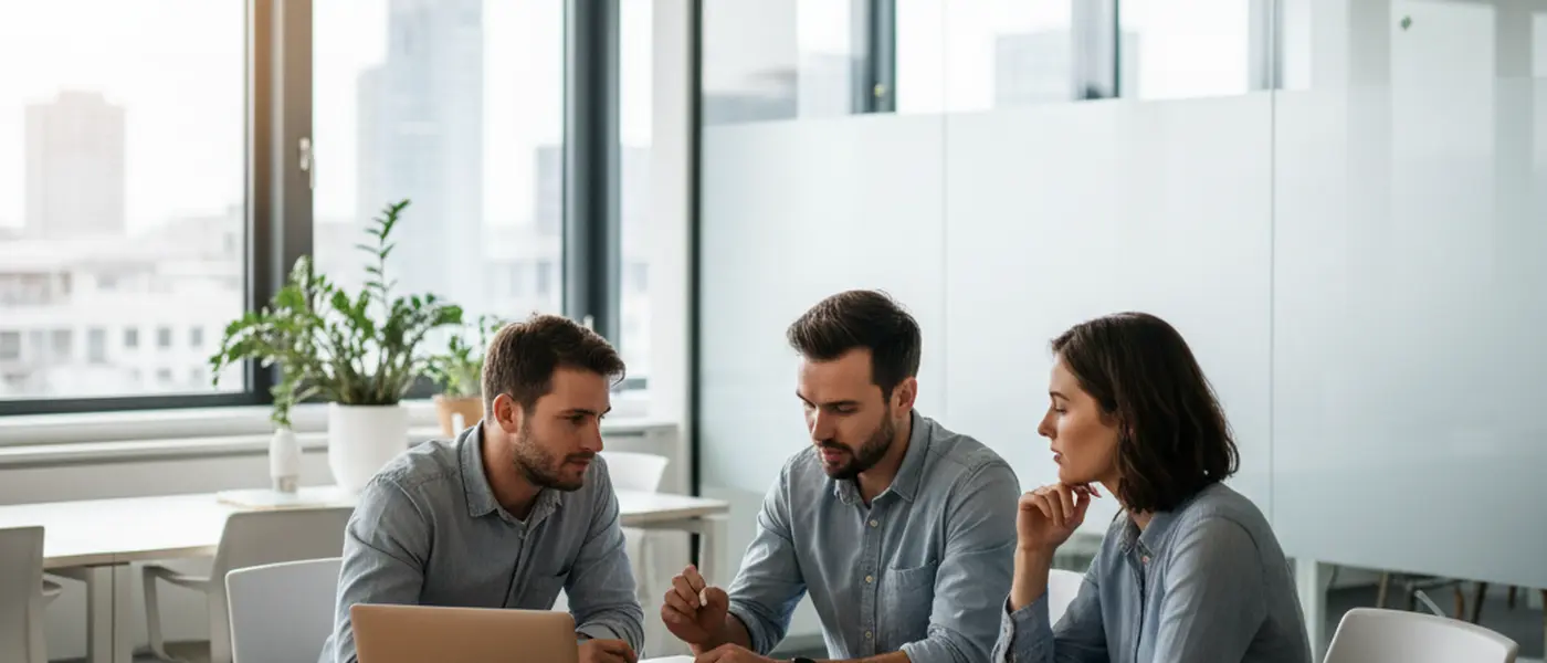 Ung norsk kvinne som sammenligner elektronikkpriser på telefonen i en lys skandinavisk stue