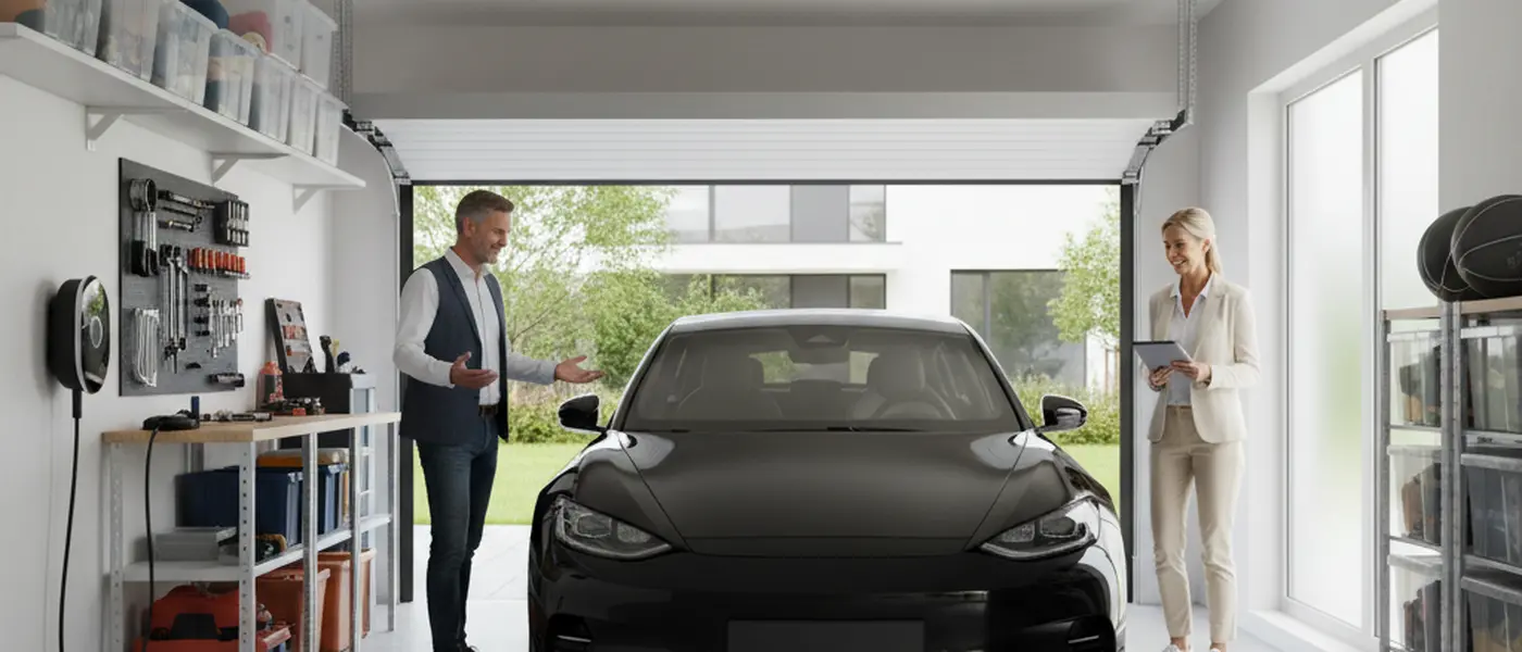 Mécanicien inspectant le dessous d'une voiture sur un pont élévateur dans un atelier automobile