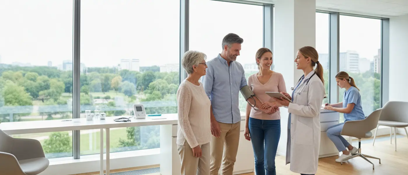 Man bespreekt bloedresultaten met een arts in een moderne Nederlandse kliniek