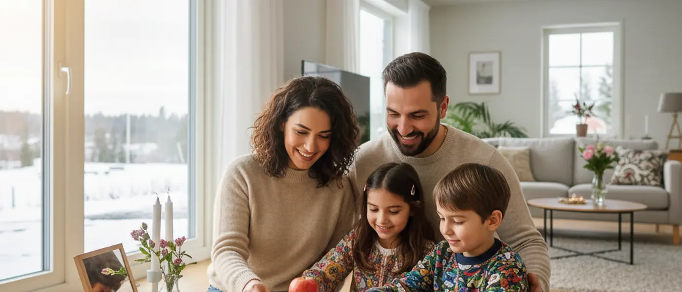Iransk-svensk familj firar Nowruz med haft-sin bord i hemmet