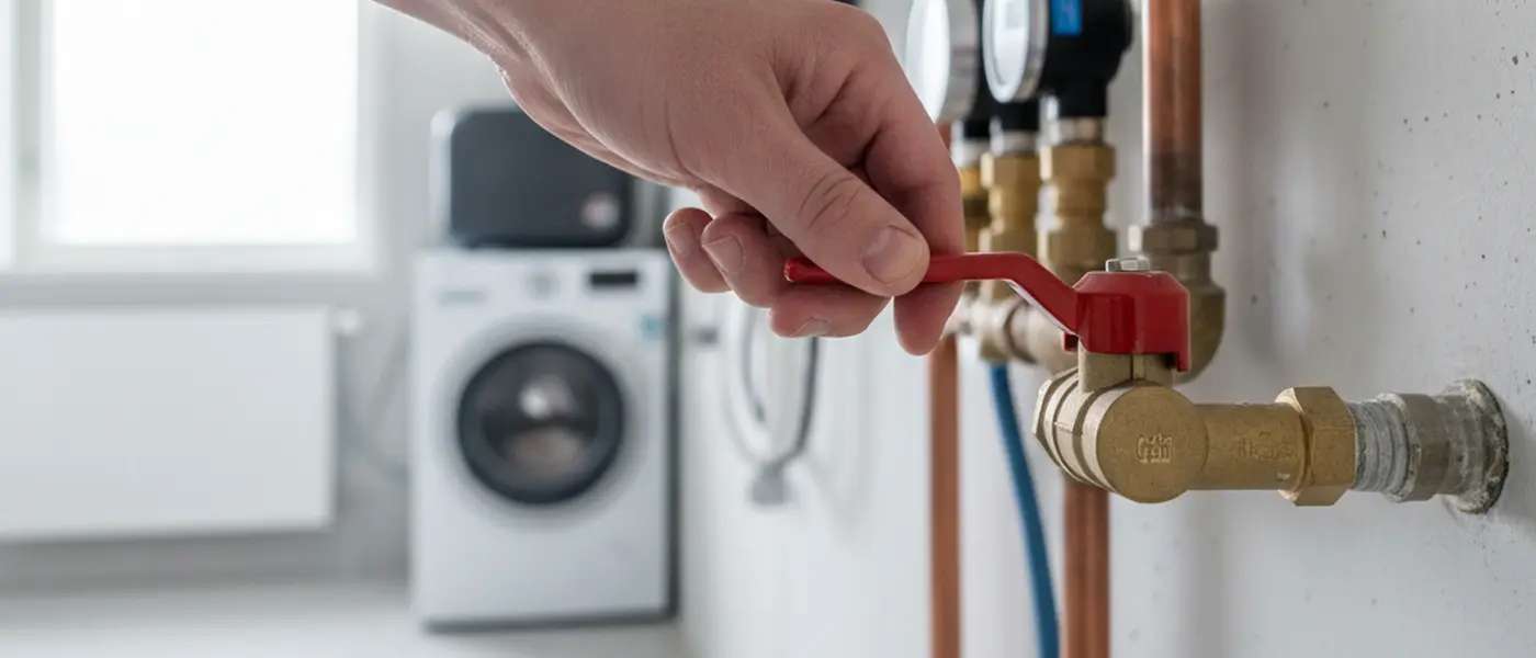 Pääsulkuventtiilin sulkeminen suomalaisessa asuinkiinteistön teknisessä tilassa