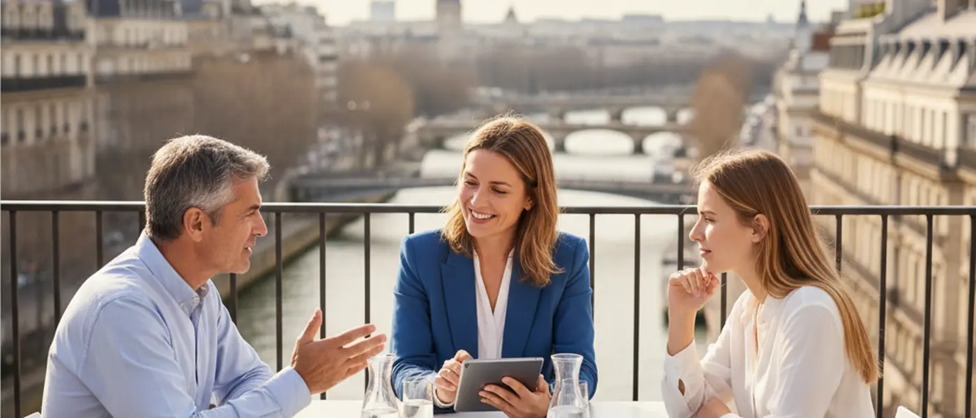 Dansk kvinde gennemgår sundhedsoplysninger på en tablet i en lys skandinavisk stue