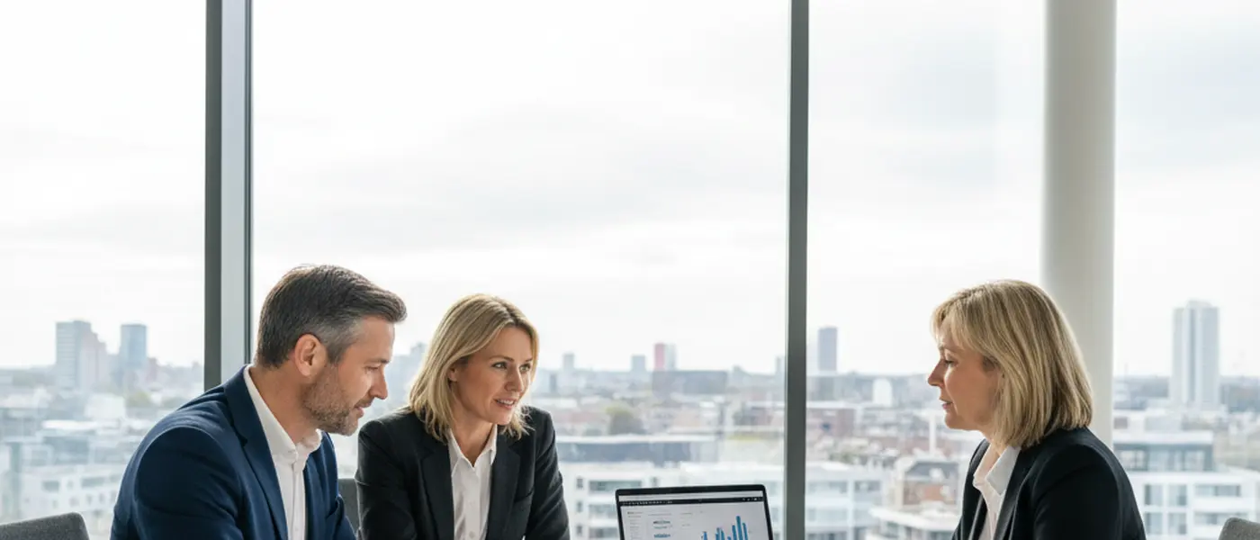 Nederlands echtpaar bespreekt energiekosten met financieel adviseur