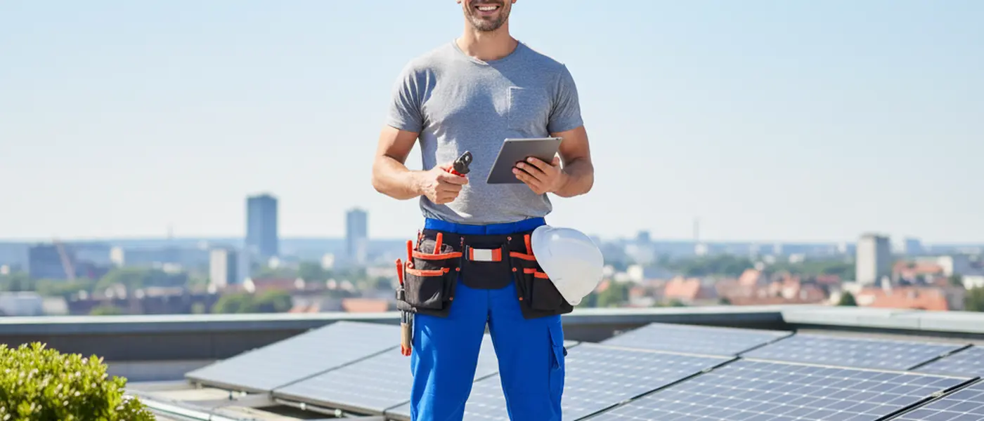 Nederlandse elektricien inspecteert een moderne meterkast in een woning