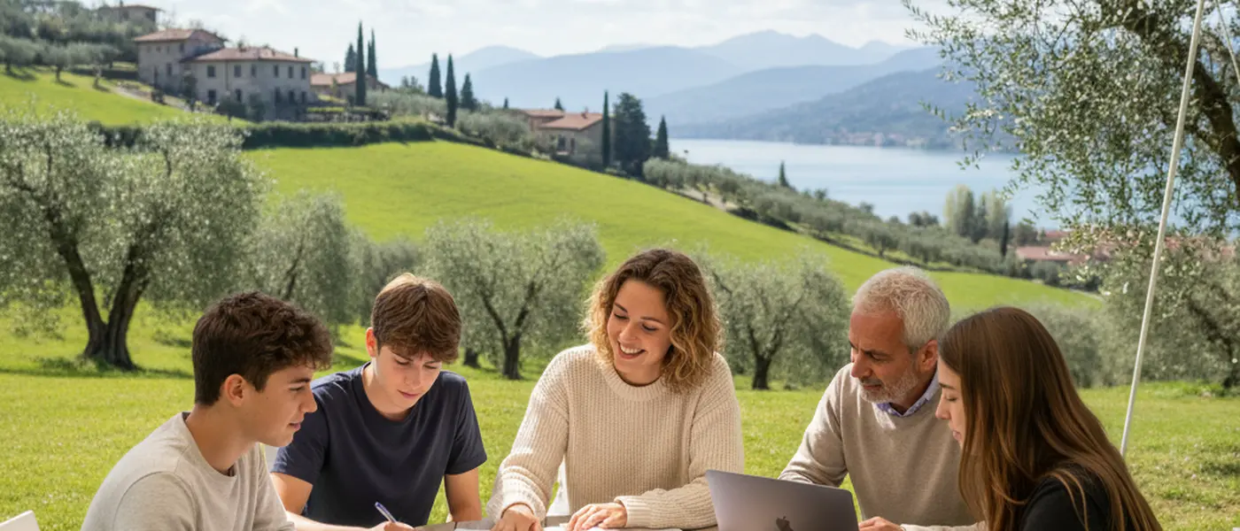 Mère française aidant son fils adolescent avec ses devoirs à une table de cuisine lumineuse