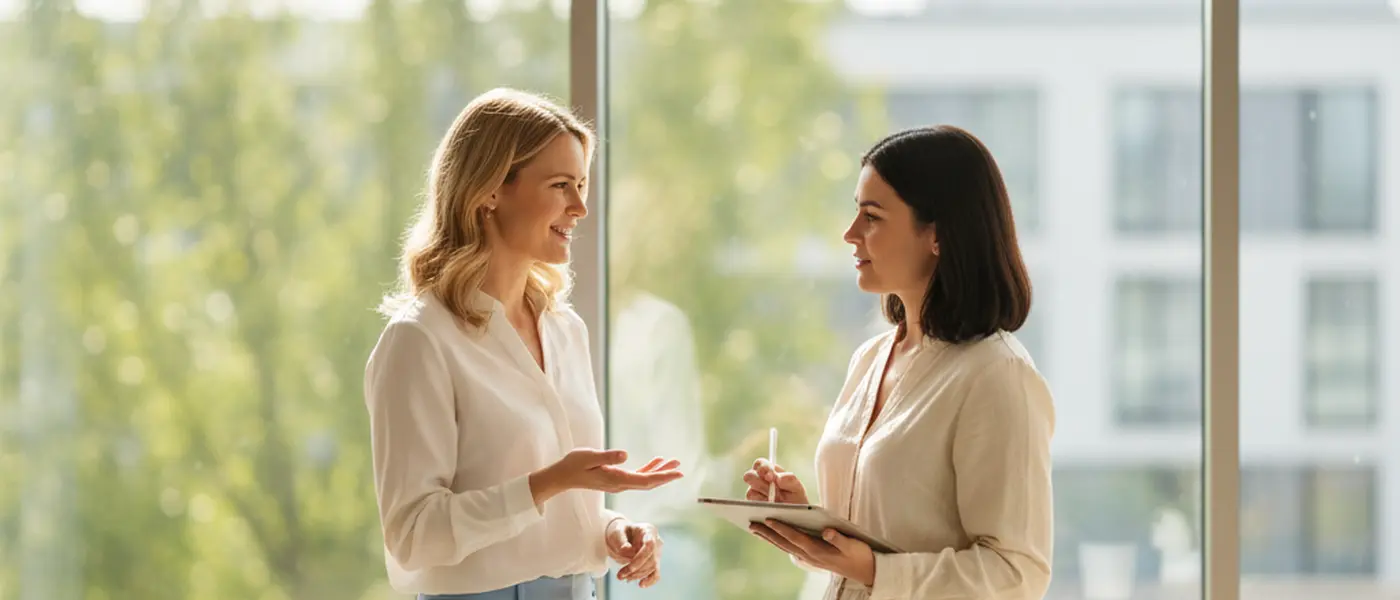 Suomalainen nainen levittää kosteusvoidetta kasvoilleen valoisassa helsinkiläisessä kylpyhuoneessa