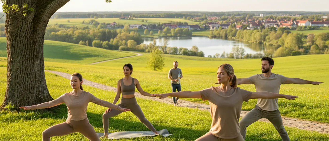 Frau schneidet frisches Gemüse und Obst auf einem Holzbrett in einer hellen modernen Küche