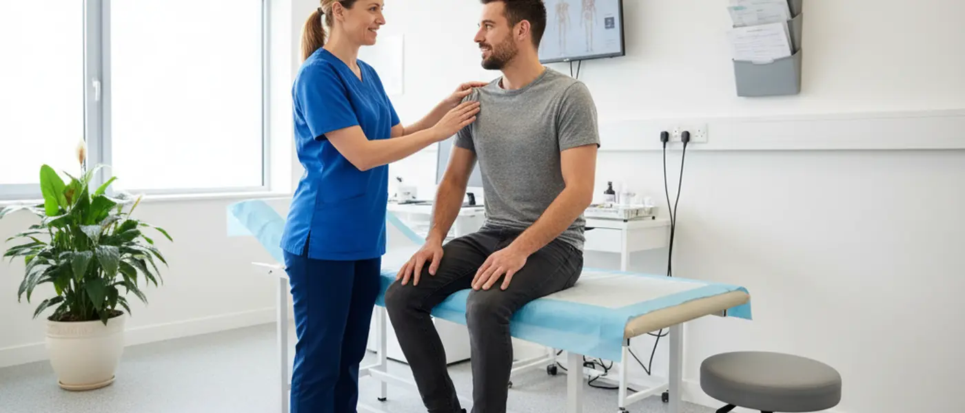 Personal injury solicitor consulting with a client in a British law office, reviewing claim documents