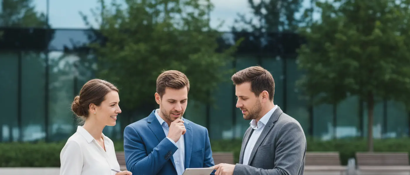 IT technician diagnosing a laptop at a desk in a small British office with tools and cables